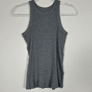 WSLY size L The Rivington ribbed tank heather grey stretch high neck